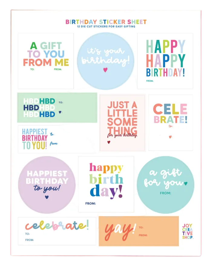 Assorted Birthday Sticker Sheets
