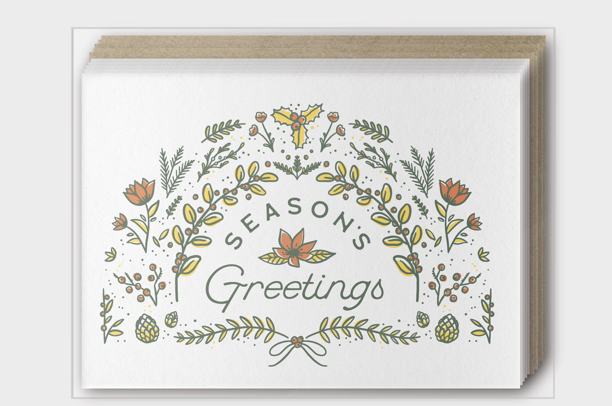 Box Set of 10 - Season's Foliage Greeting Card