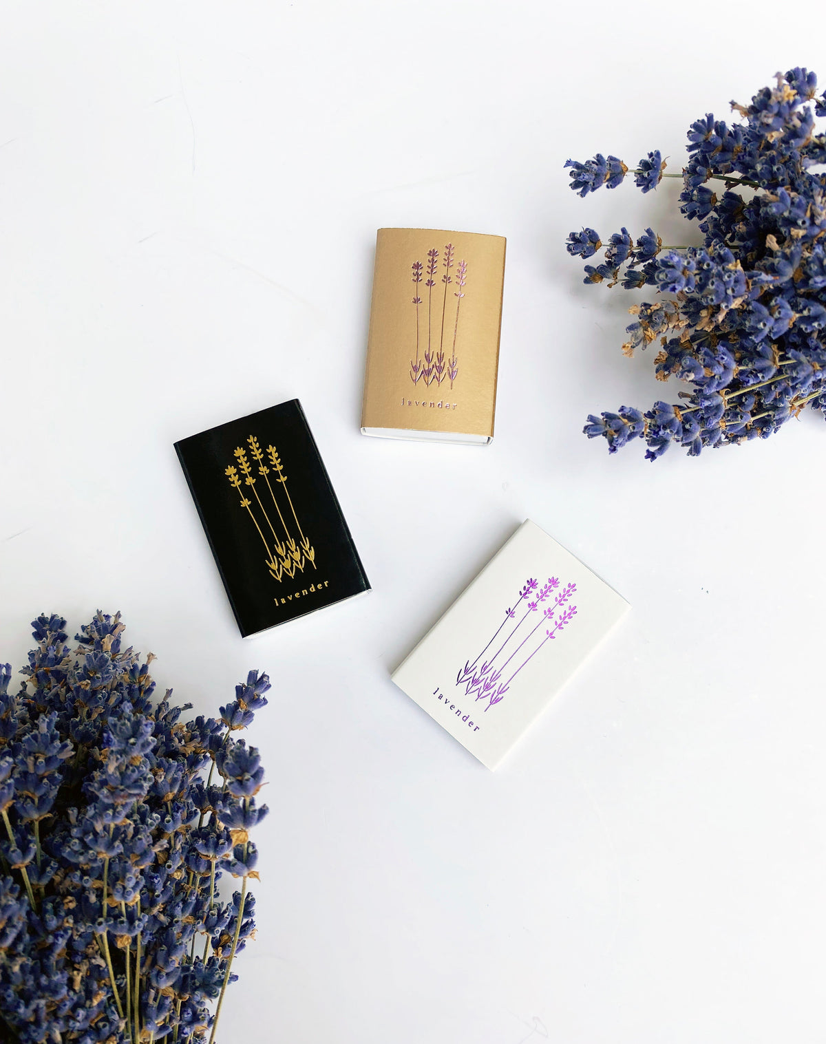 Lavender Foil Embossed Matchbox
