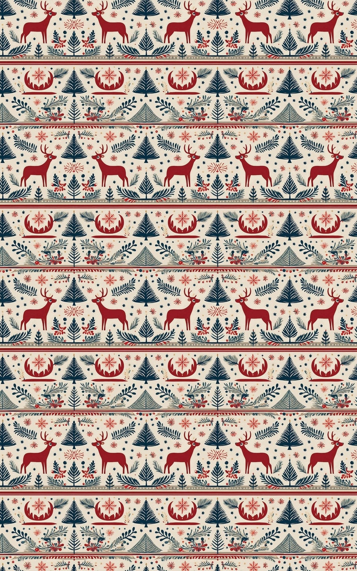 Folk Antlers Wrapping Paper