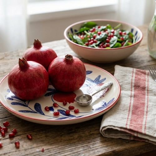 Set of 2 | Anaar Handpainted Stoneware Snack Plates | 7"
