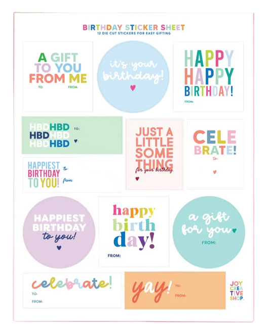 Assorted Birthday Sticker Sheets