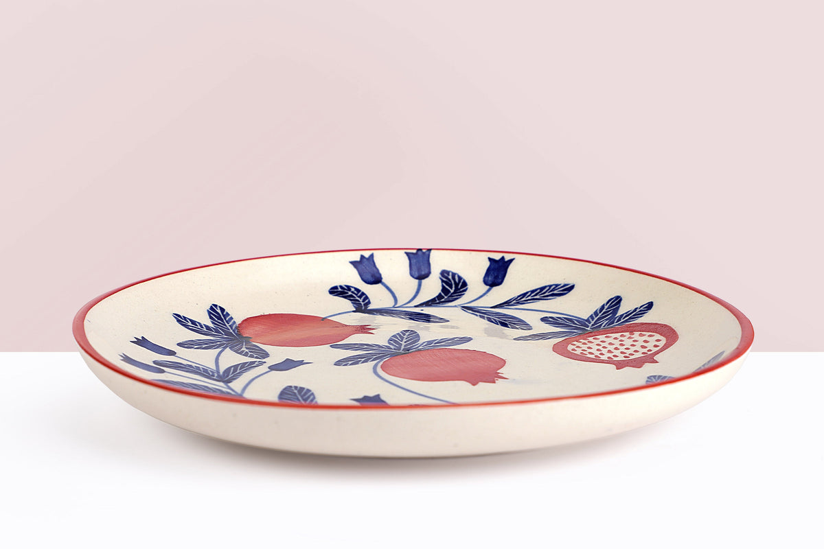Set of 2 | Anaar Handpainted Stoneware Snack Plates | 7"