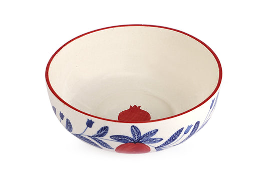 Anaar Bowl | Red Handpainted Stoneware Serving | 7 Inch (Set of 2)