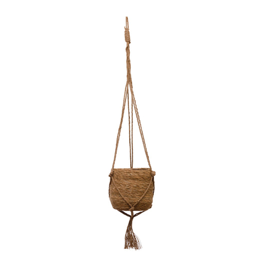 Straw Planter with Jute Hanger