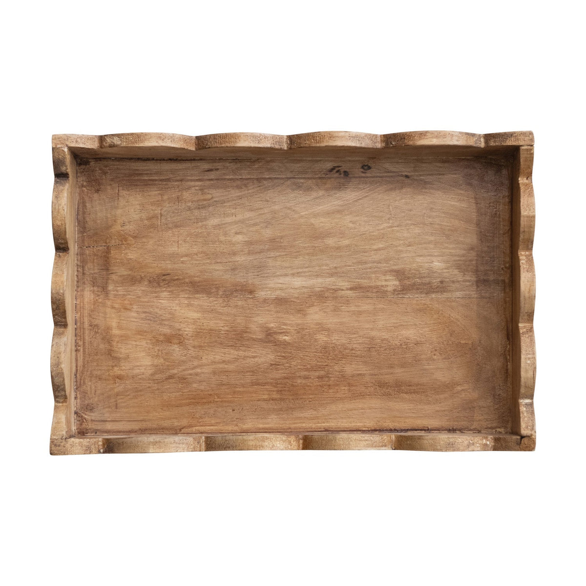Mango Wood Scalloped Edge Tray