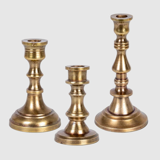 Antique Brass Mini Taper Candle Holder