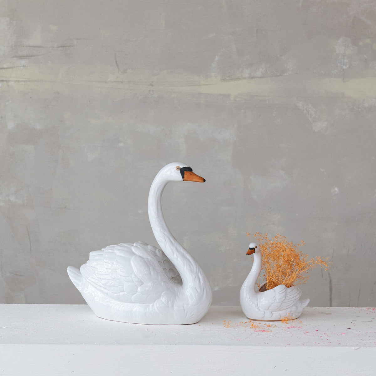 Mini White Swan Ceramic Dish