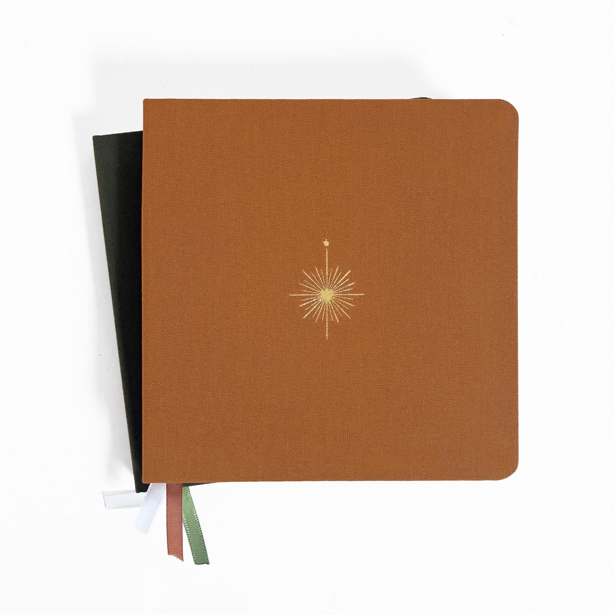 Compass Rose Foil Embossed Square Linen Notebook | Wayfinding Journal