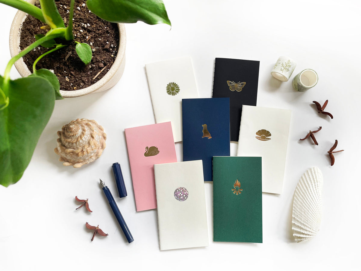Foil Embossed Butterfly Menagerie Mini Saddle Stitch Notebook