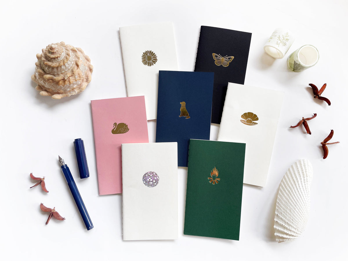 Foil Embossed Butterfly Menagerie Mini Saddle Stitch Notebook