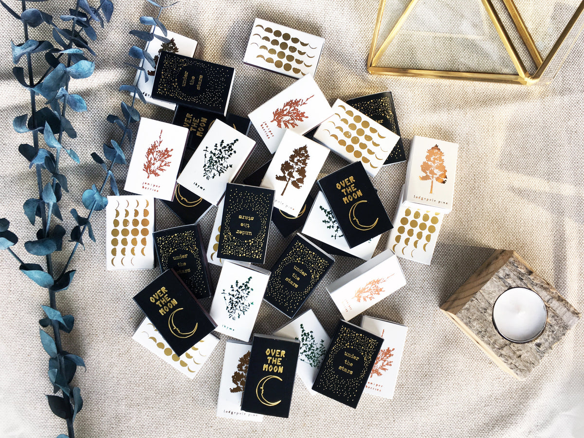 Saguaro Cactus Gold Foil Embossed Match Box | Desert Candle Accessory