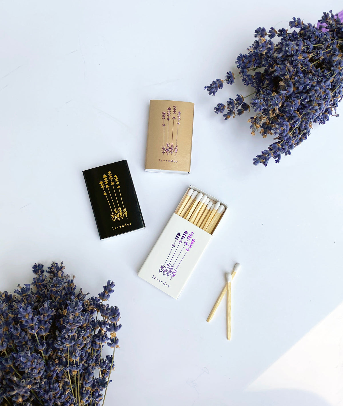 Lavender Foil Embossed Matchbox