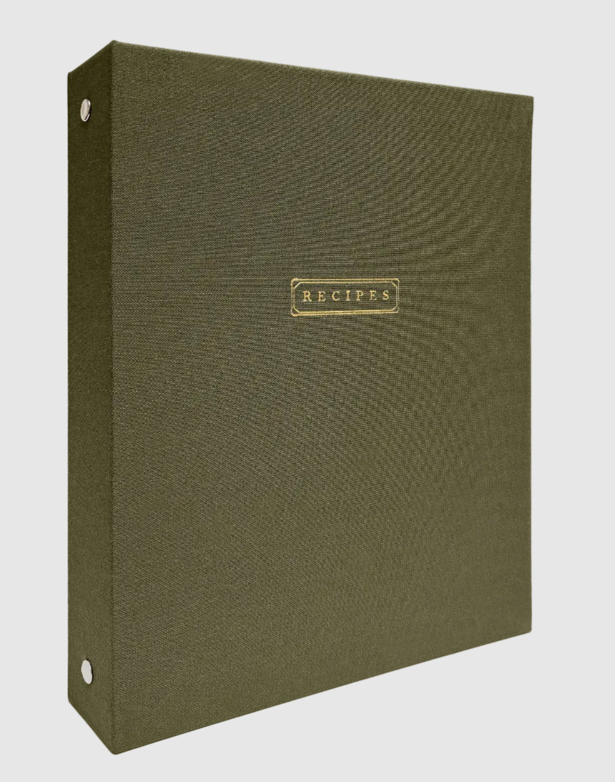 Olive Green Linen Recipes Binder
