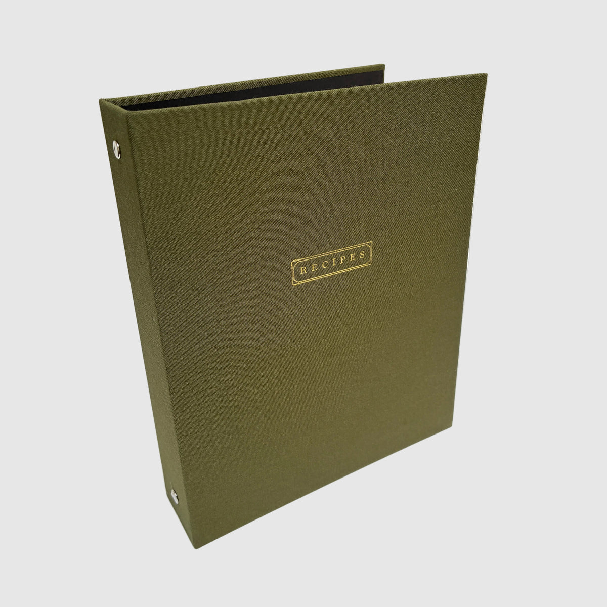Olive Green Linen Recipes Binder