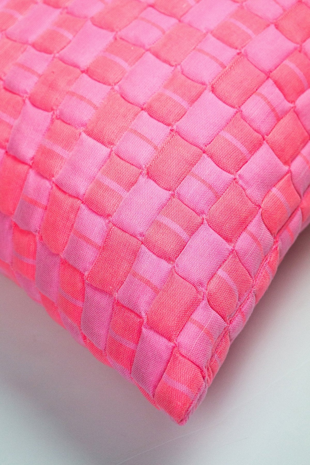 Sujani Quilted Pillow - Neon Pink
