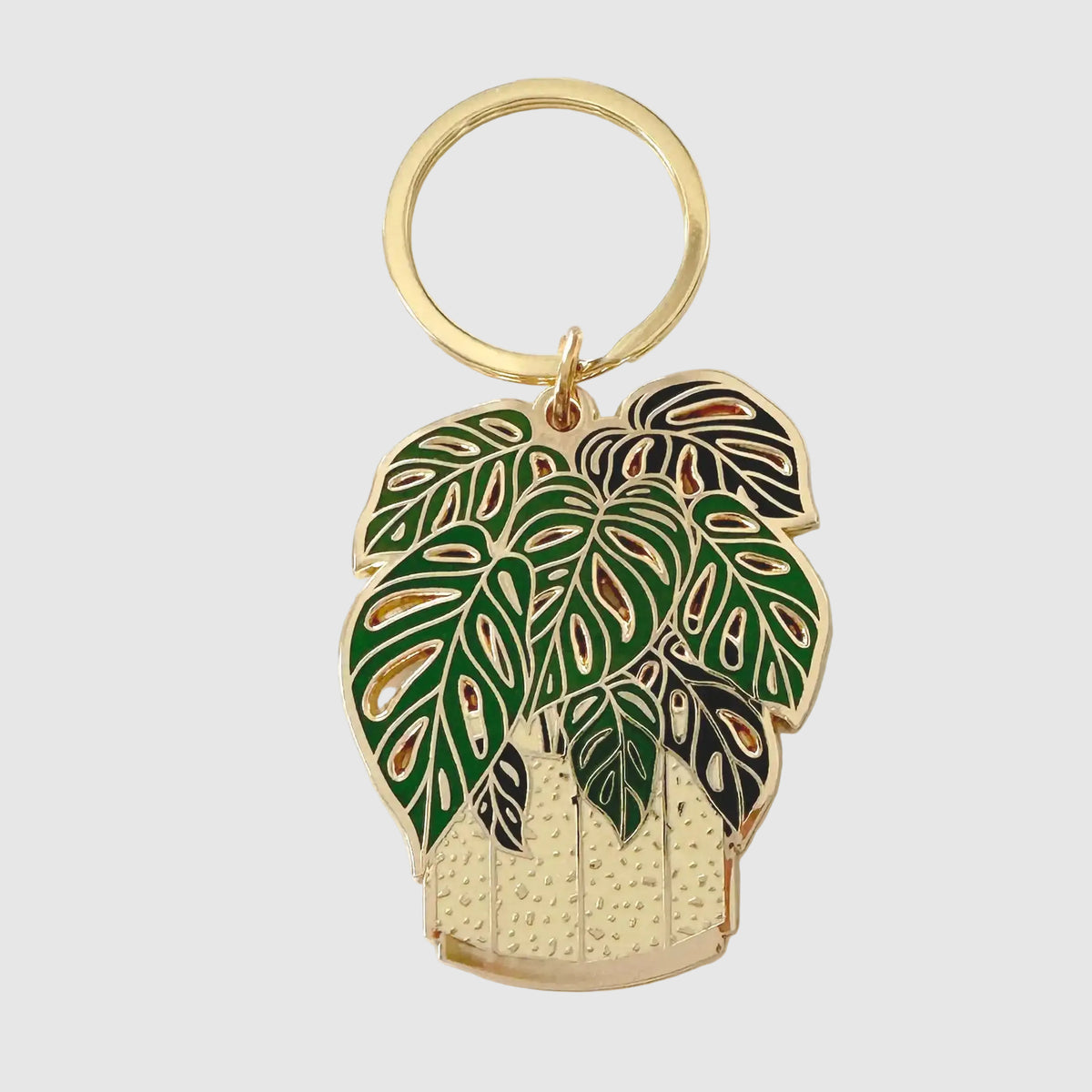 Swiss Monstera Plant Keychain