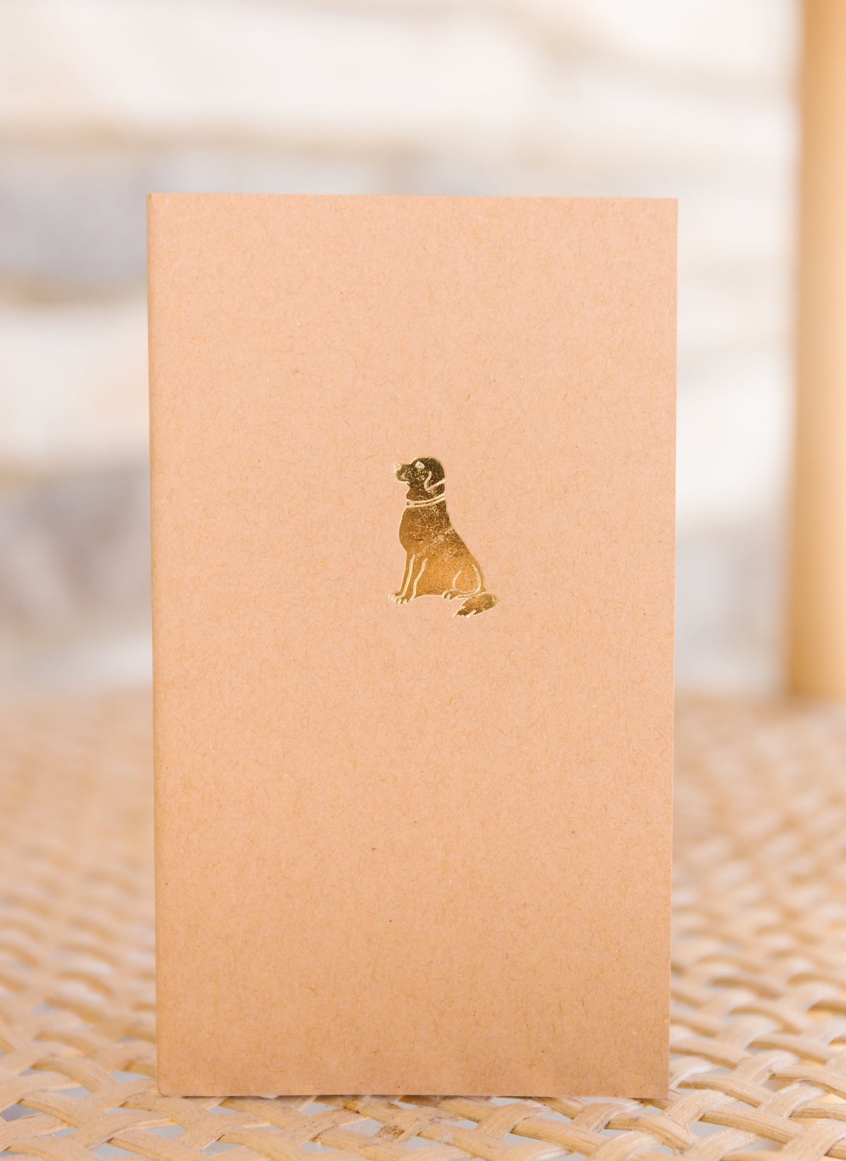 Lab Dog Menagerie Mini Saddle Stitch Notebook. Foil Embossed Blank Book.