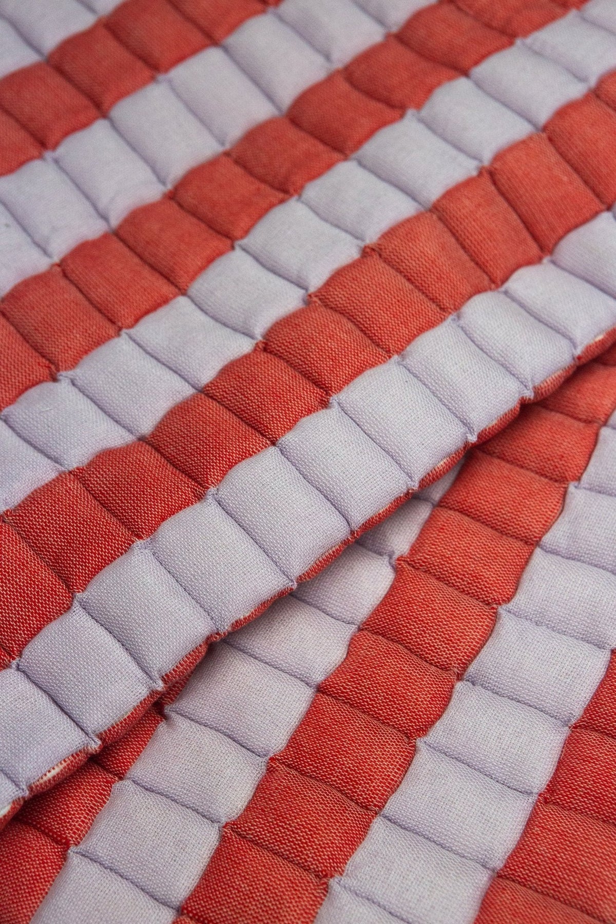 Quilted Sujani Throw Blanket - Soft Lilac and Red
