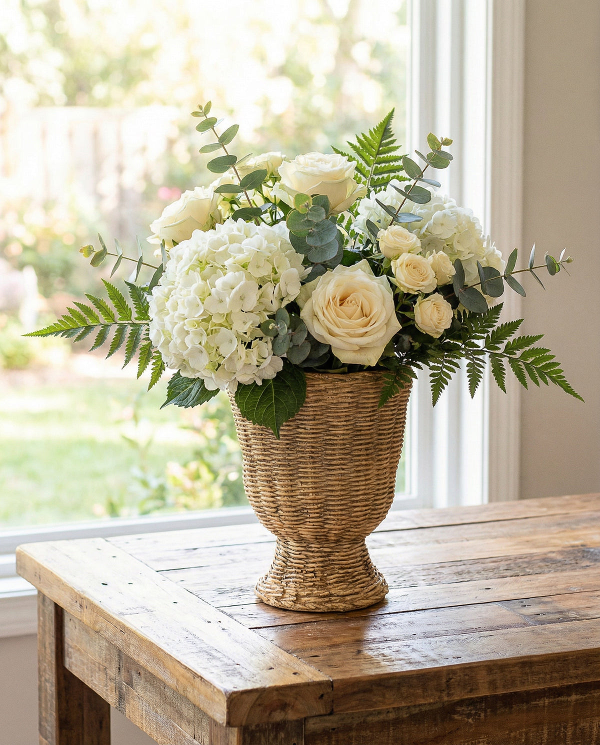 Woven Basket Textured Cement Planter