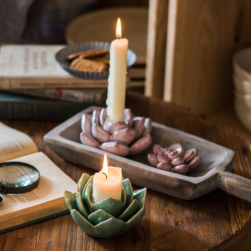 Handmade Ceramic Floral Candle Holder