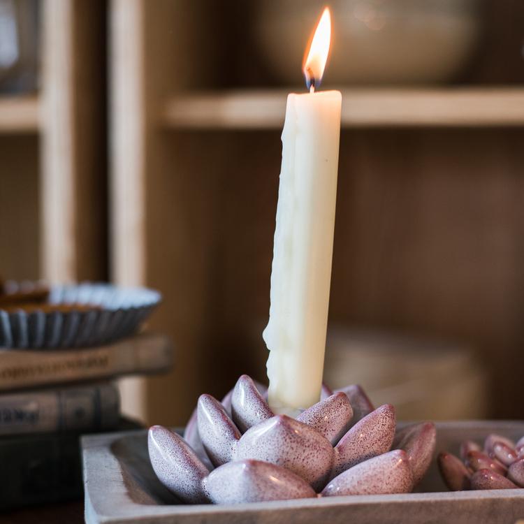 Handmade Ceramic Floral Candle Holder