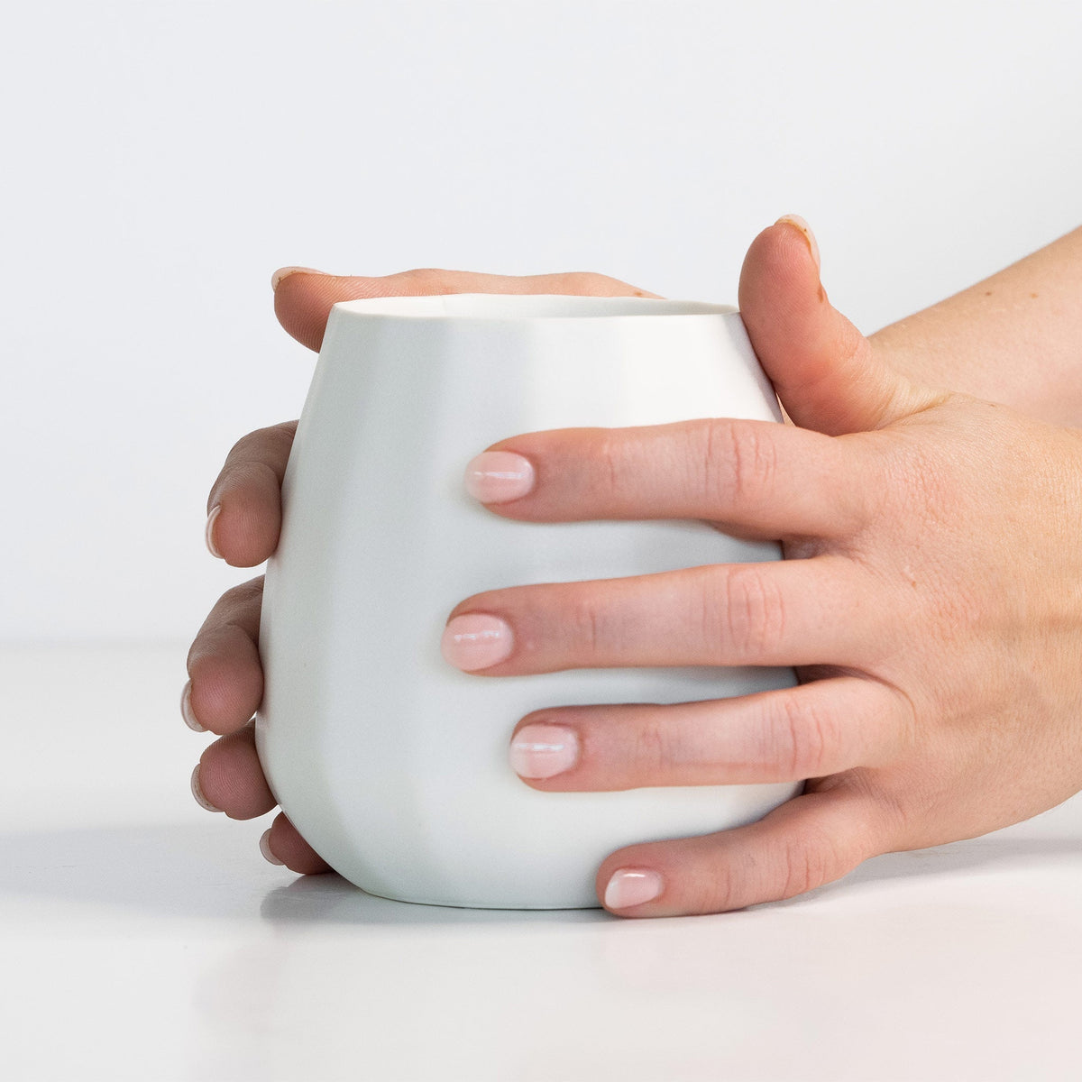 Set of 2 Ceramic Stemless Wine Glasses
