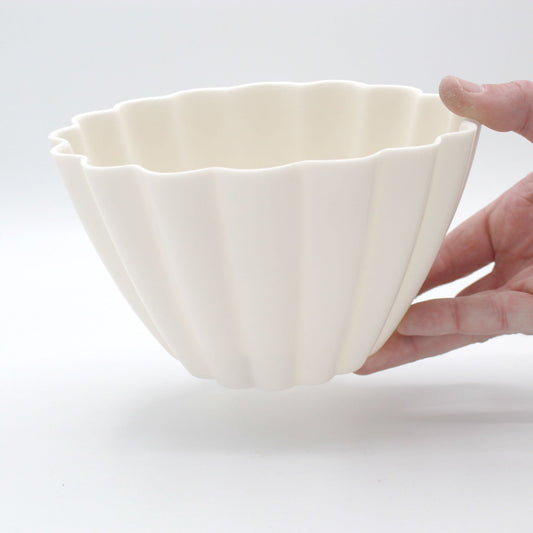 Handmade Fluted Porcelain Candle Holder