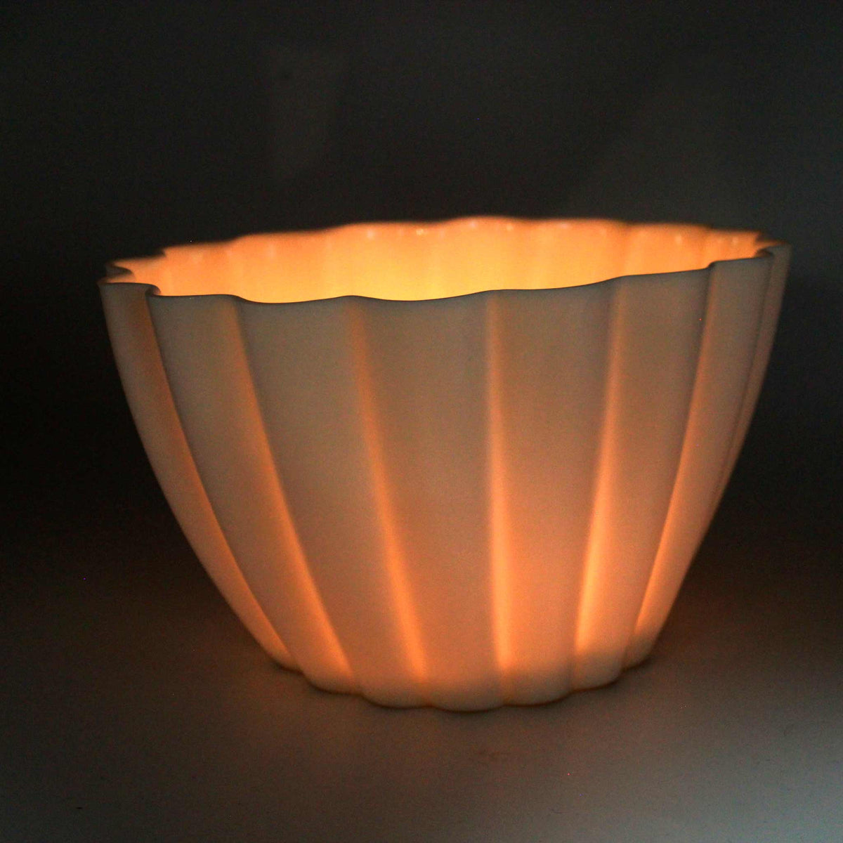 Handmade Fluted Porcelain Candle Holder