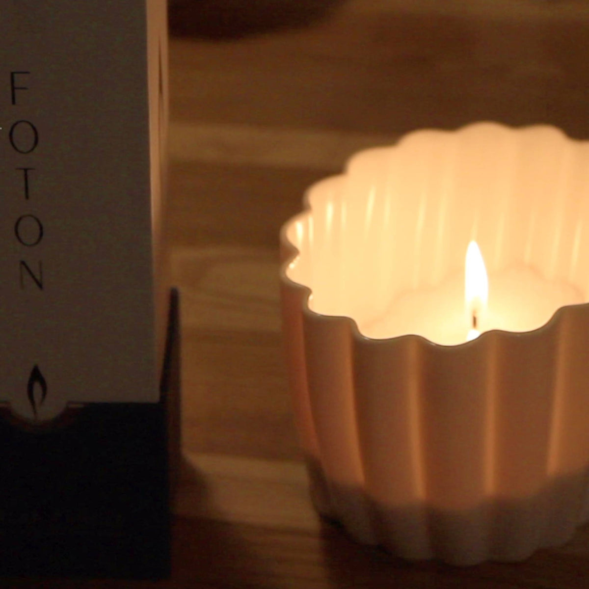 Handmade Fluted Porcelain Candle Holder