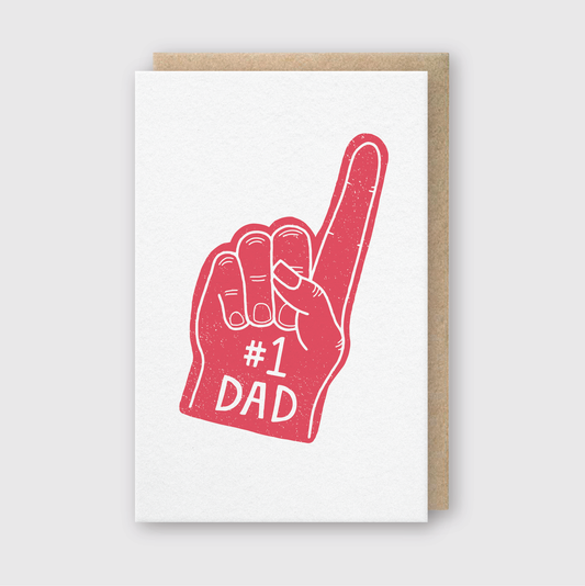 #1 Dad Foam Finger Greeting Card