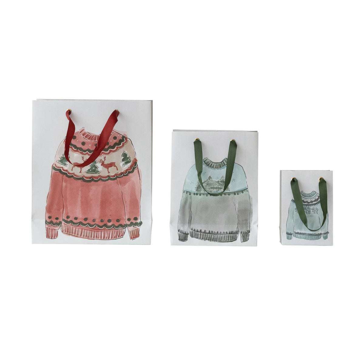 Sweater Print Christmas Gift Bags | 3 Sizes
