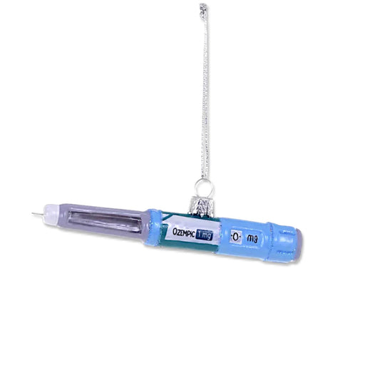 Ozempic Weight Loss Injection Pen Glass Ornament