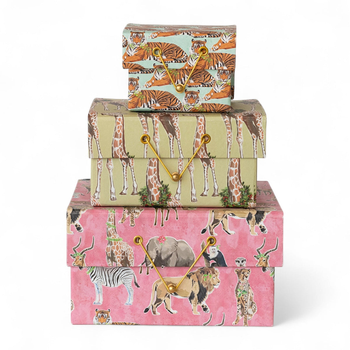 Handmade Safari Animal Recycled Gift Boxes | 3 Sizes