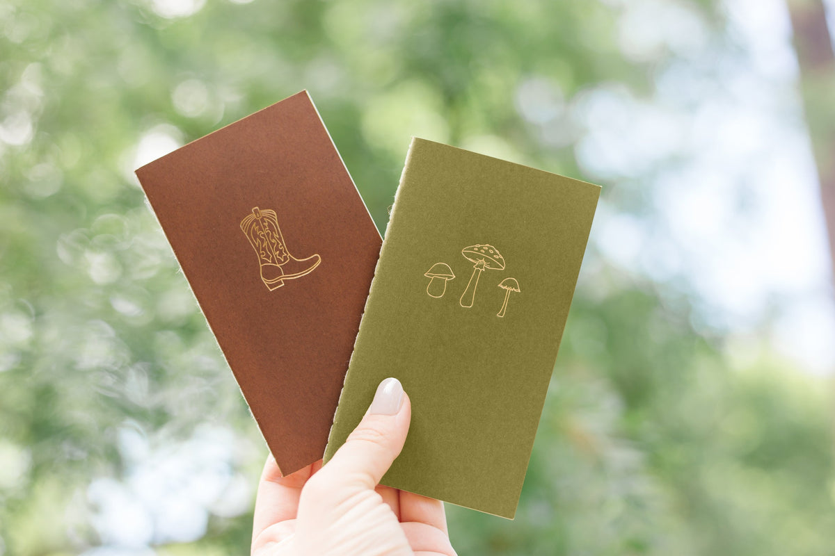Vintage Bow Mini Saddle Stitch Notebook | Letterpress Book