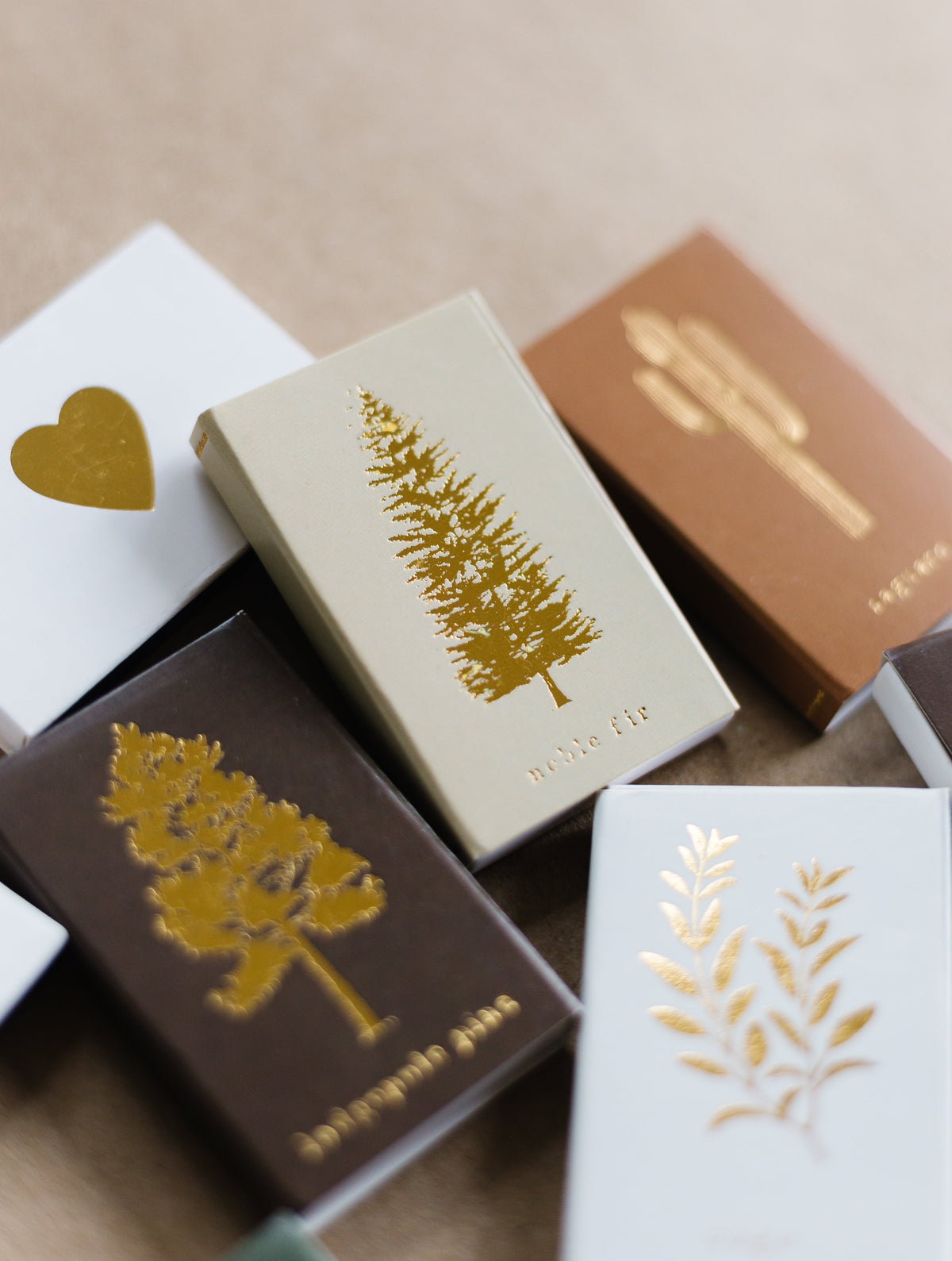 Saguaro Cactus Gold Foil Embossed Match Box | Desert Candle Accessory