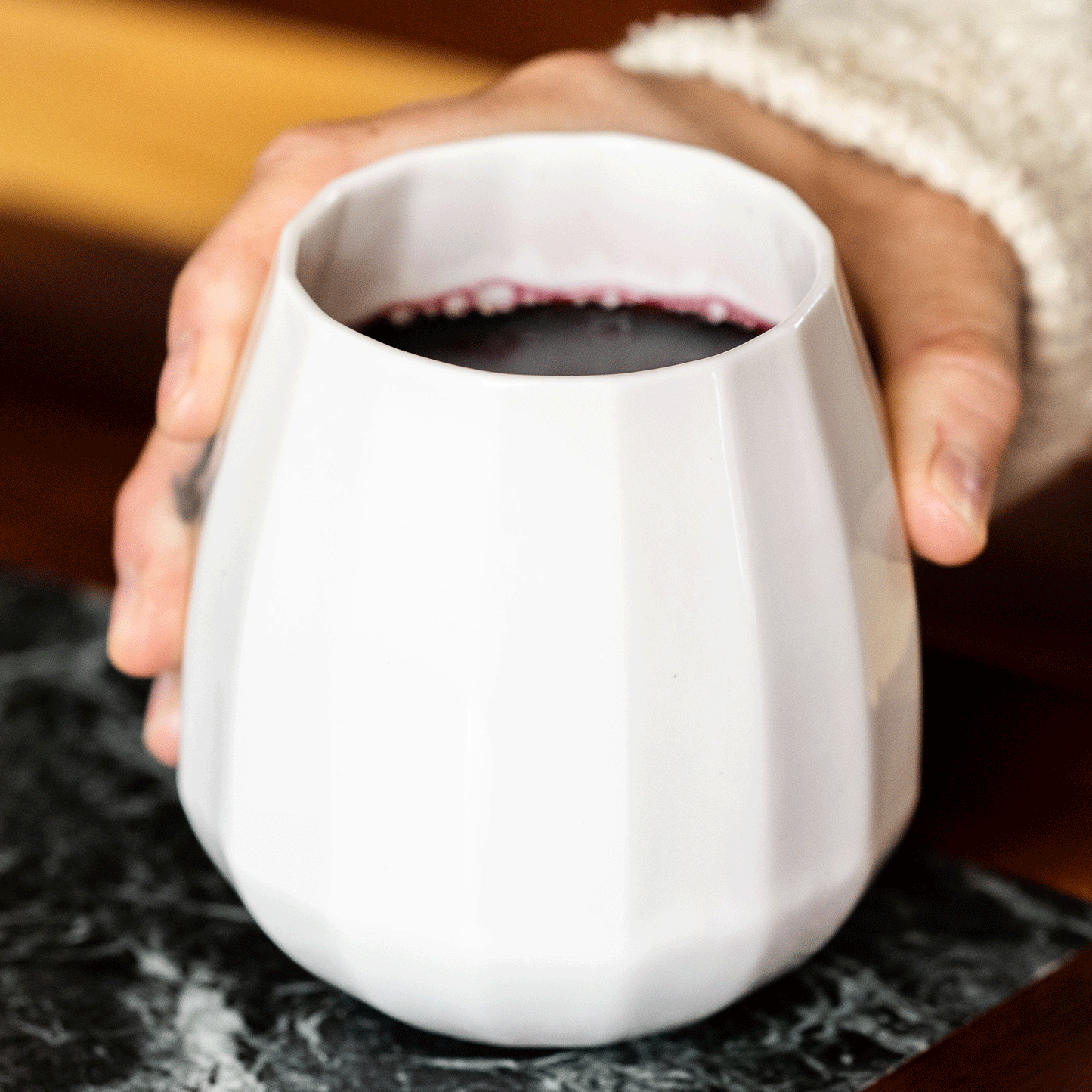 Handmade Translucent Porcelain Wine Glass