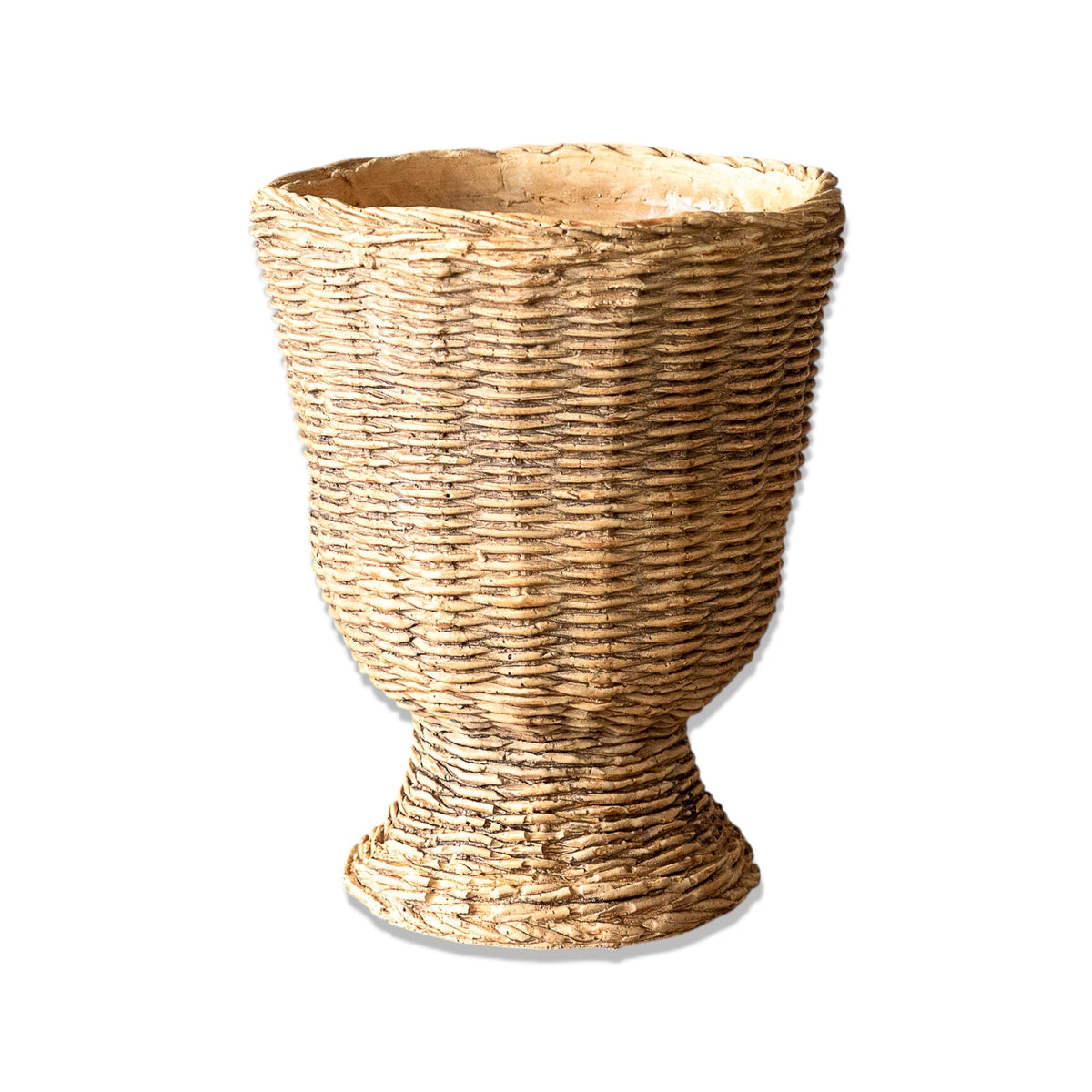 Woven Basket Textured Cement Planter