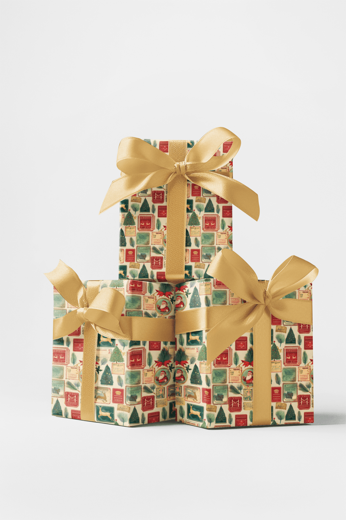 Holiday Stamps Wrapping Paper
