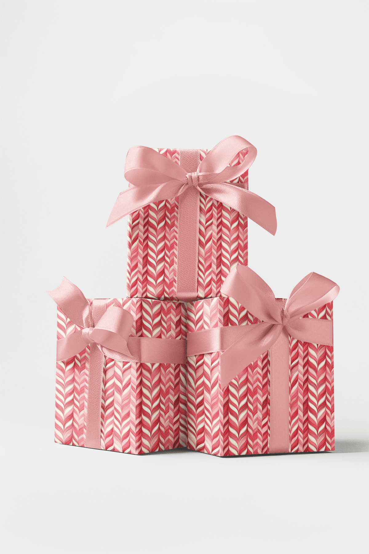 Pink and Red Stripes Wrapping Paper